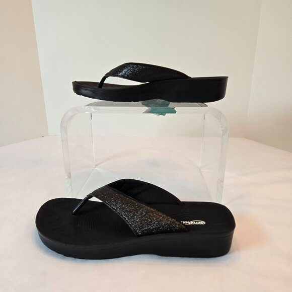 AEROTHOTIC  Slip On Recovery Footwear Plantar Fasciitis Flip Flops Sz: 39 Black - Picture 9 of 12